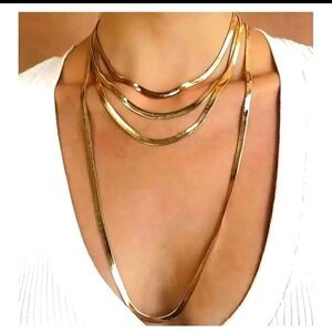 Multi-layer Retro Golden Snake Bone Chain Necklace for Women